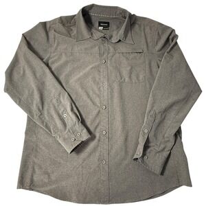Marmot Mens‎ L/G Gray Long Sleeve Button Up Shirt Outdoor Hiking Casual REI Camp